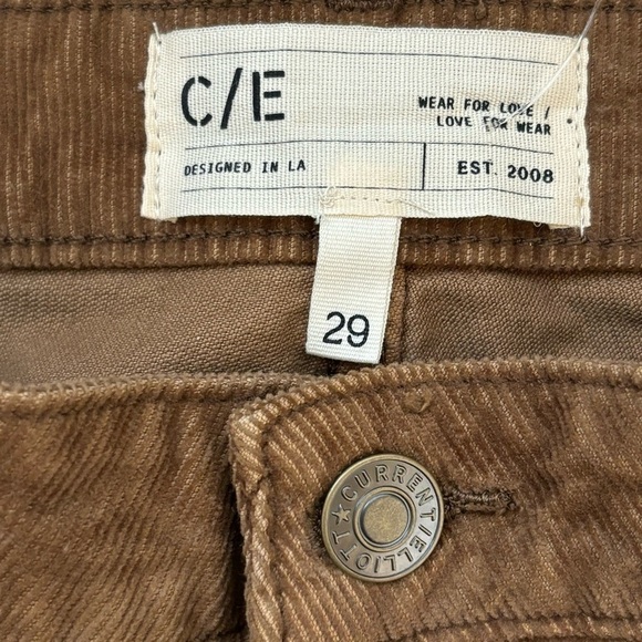 CURRENT/ELLIOTT The Painter Corduroy Wide Leg Jeans in Caramel Size 29 NWT - Picture 9 of 14